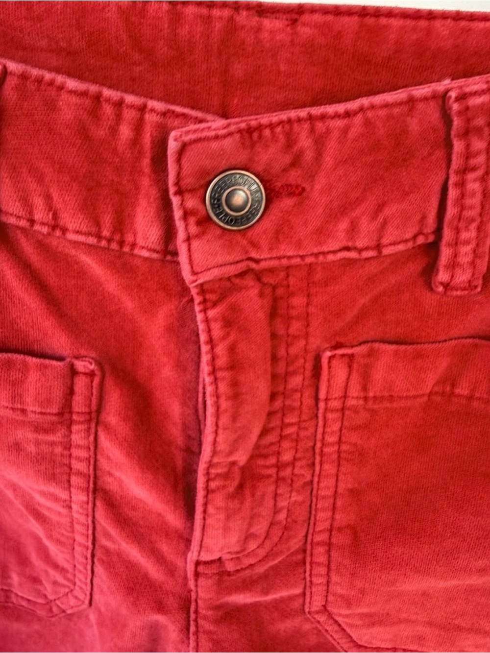 Free People High Time Kick Flare Red Dahlia Corduroys Sz 14 NWT - Picture 5 of 13